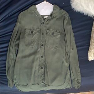 Olive green button up